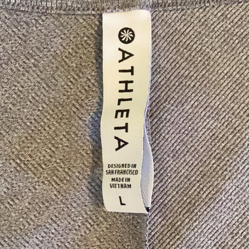 *Athleta | Bayview Ribbed Cropped Faux Wrap Top Workout Tank in Heather Grey L - Picture 4 of 8